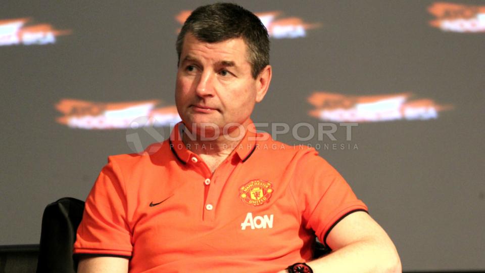 Legenda Manchester United, Denis Irwin saat ditemui di Jakarta.